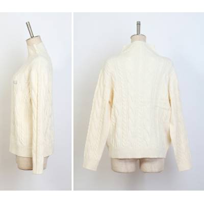 ケーブル編みモックネックニット / ゴルフウェア レディース モック