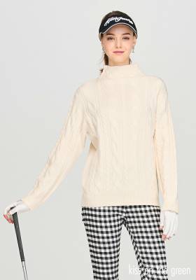 ケーブル編みモックネックニット / ゴルフウェア レディース モック