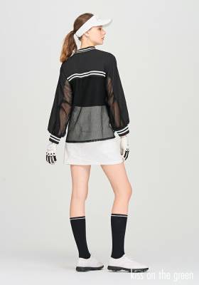 美品　RLX レディーカシミア　ブルゾン　黒×ゴールド　ゴルフウェア KOBE LETTUCE kazuhaさんコラボ ブルゾン レディース アウター