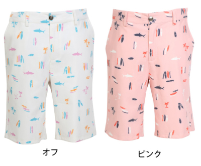 KG-ALEX サーフボード柄アジャスター付きハーフパンツ ゴルフ