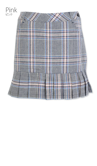 ゴルフウェア レディース スカート / チェック柄裾プリーツスカート 