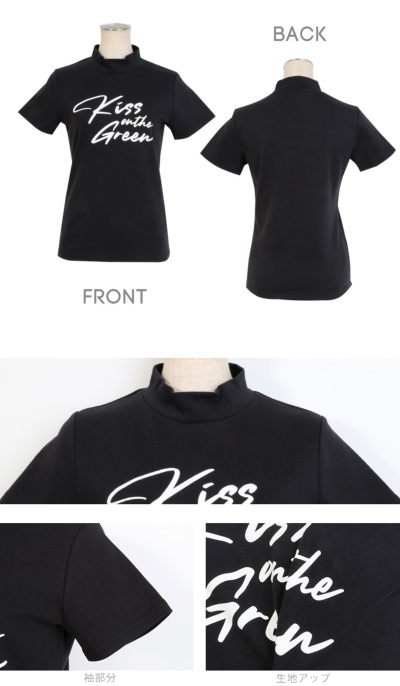 ゴルフ 半袖 シャツ 着回し 無地 シンプル モノトーン / ロゴプリント