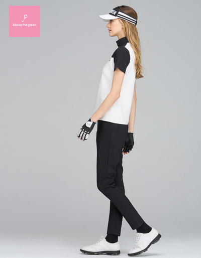 ゴルフ 半袖 シャツ 着回し 無地 シンプル モノトーン / オーロラ箔