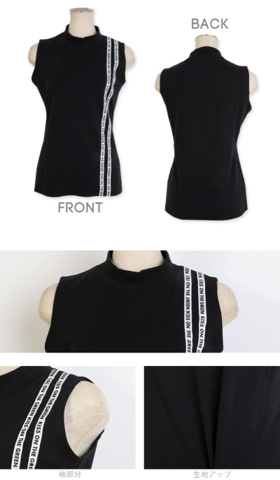 ゴルフ ノースリ シャツ 無地 シンプル モノトーン ノースリーブシャツ