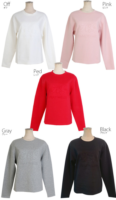 ゴルフウェア レディース トレーナー 長袖 シンプル 毎年人気 / ロゴ