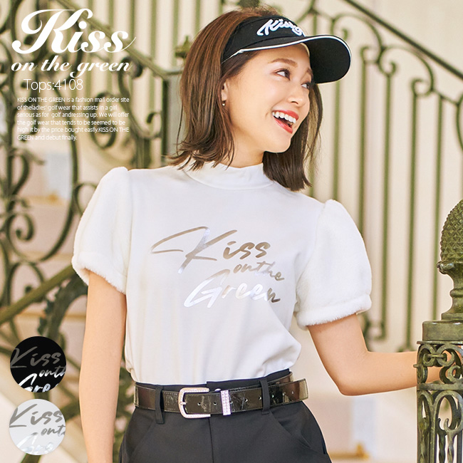 ゴルフ 半袖 モックネック 無地 トップス ふわふわファーの袖