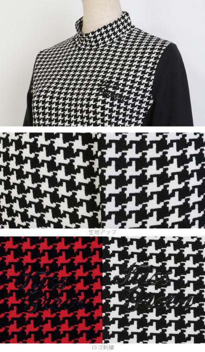 PEARLY GATES 千鳥柄モックネック ストレッチゴルフ長袖シャツ4日本製 千鳥柄 長袖モックネック - NAAFY公式ストア