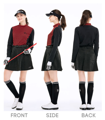 ゴルフ 長袖 シャツ トップス 長袖モックネックトップス / 千鳥