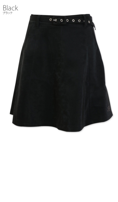 ゴルフ スカート 同素材のベルトが付属したフレアスカート