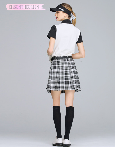 ゴルフ スカート おしゃれ モノトーン配色 スカート / チェック