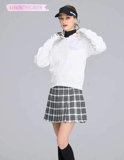 ゴルフ スカート おしゃれ モノトーン配色 スカート / チェック柄