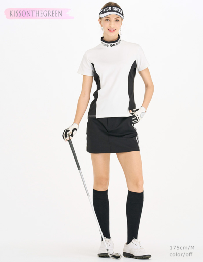 1piu1uguale3 GOLF モックネック　半袖シャツ　レディース　ゴルフ 未使用】1piu1uguale3 GOLF モックネック半袖シャツ サイズ3 ゴルフ