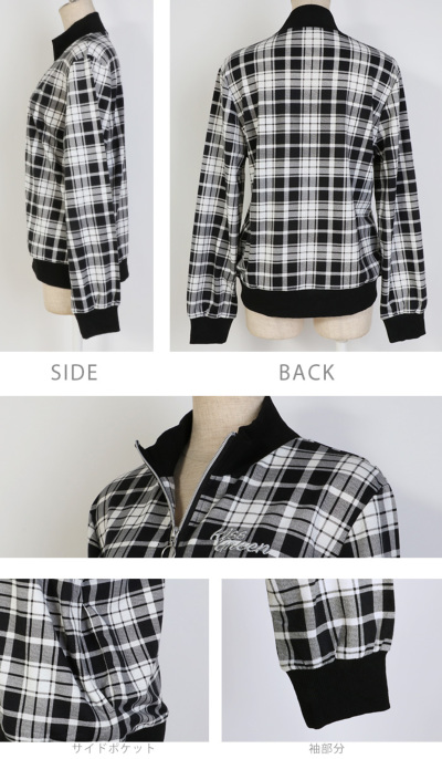 ゴルフウェア レディース アウター ブルゾン / チェック柄