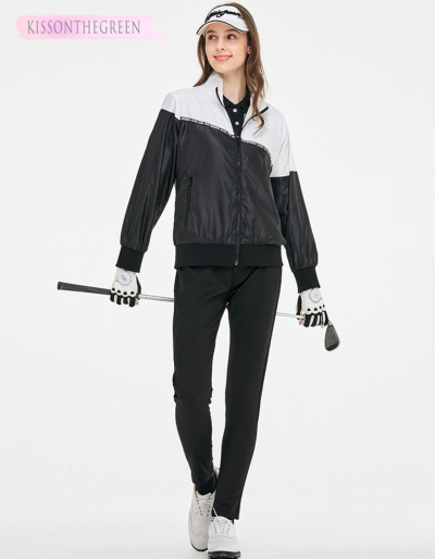 ゴルフウェア レディース ジップアップブルゾン シンプル 薄手 毎年