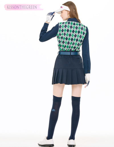 ゴルフ 長袖 シャツ アーガイル チェック 定番 トップス