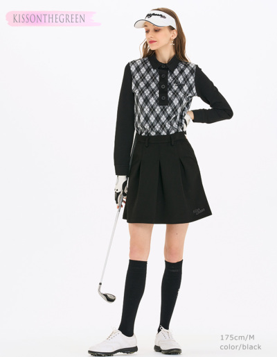 ゴルフ 長袖 シャツ アーガイル チェック 定番 トップス / アーガイル