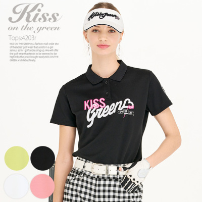 ゴルフウェア レディース 半袖 シャツ 無地 シンプル トップス / ロゴ