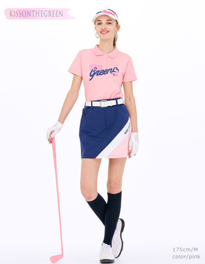 ゴルフウェア レディース 半袖 シャツ 無地 シンプル トップス / ロゴ