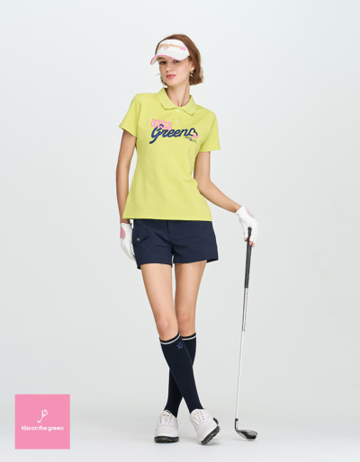 ゴルフウェア レディース 半袖 シャツ 無地 シンプル トップス / ロゴ