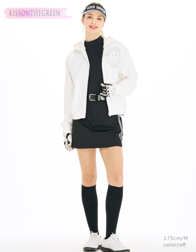 ゴルフウェア レディース アウター ブルゾン / ロゴ入りジップアップ