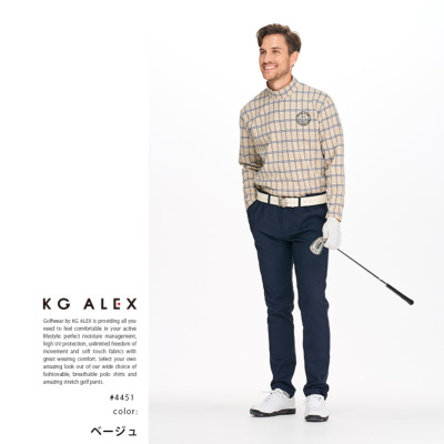 1980円(税込)】ゴルフウェア メンズ チェック柄 シンプル トップス