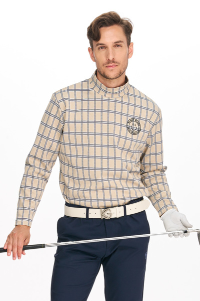 アウトレット1980円均一】ゴルフウェア メンズ チェック柄 シンプル