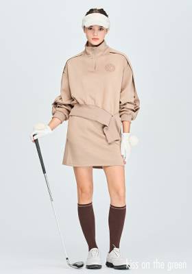 ゴルフウェア レディース クロスリブデザインダンボールニット上下