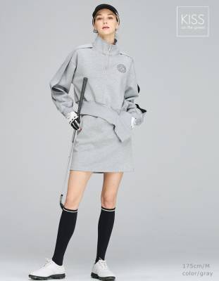 ゴルフウェア レディース クロスリブデザインダンボールニット上下