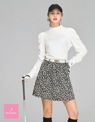 小花柄ふんわり袖切り替えリブトップス&スカート上下セット 小花柄ふんわり袖切り替えリブトップス&スカート上下セット