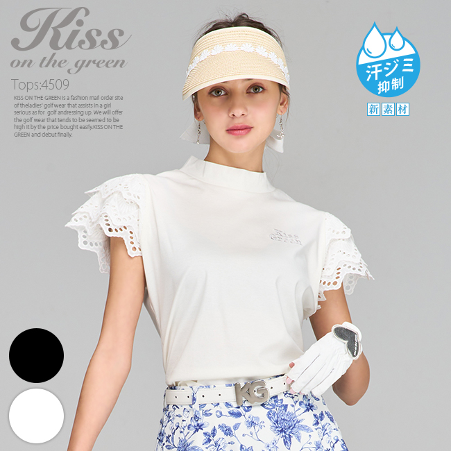 CPG GOLF シーピージーゴルフ　モックネック　フリル　シャツ　カットソー CPG GOLF シーピージーゴルフ モックネック フリル シャツ