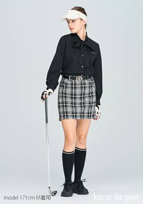 ゴルフウェア レディース ゴルフ スカート ツイード調台形スカート