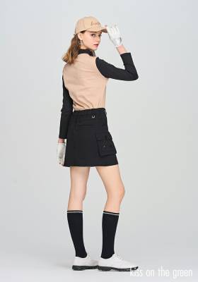 汗染み抑制の新素材】 ロゴ入りバイカラー長袖トップス / ゴルフウェア