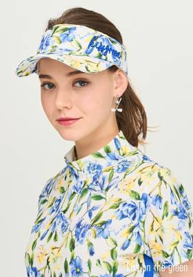 フラワー柄ツイルサンバイザー / ゴルフ サンバイザー レディース