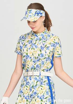【新品2点】ラッセルノ スカート サンバイザー セット ゴルフレディース2花柄 フラワー柄ツイルサンバイザー / ゴルフ サンバイザー