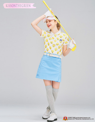 ゴルフ 半袖 ポロシャツ トゥイーティー 柄 ポロ シャツ / 限定Tweety