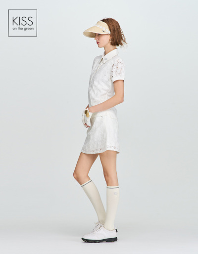 新品 ニューバランス ゴルフ セットアップ 半袖ポロシャツ スカート 上下 フラワーレースポロ＆スカート上下セット (スカートはインナー