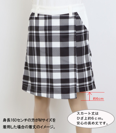 モノトーンチェック柄半袖ポロシャツ＆キュロット上下セット