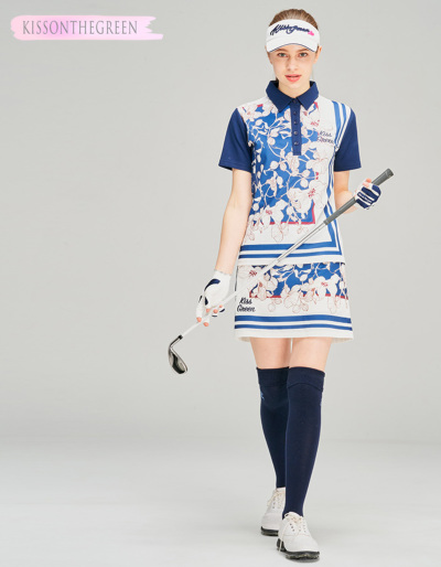 ゴルフ用花柄ポロシャツとスカートセット ゴルフ用花柄ポロシャツとスカートセット 人気ブランド ゴルフ