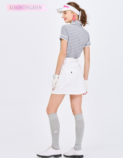 ゴルフ 半袖 シャツ ギンガム チェック 半袖トップス / ギンガム