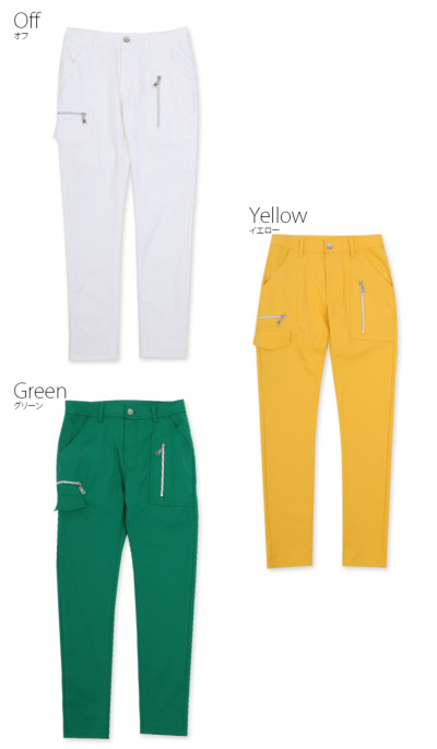 ラッセルノ ゴルフ ストレッチ スキニー カーゴ ロングパンツ グリーン M 4 ゴルフ ロング パンツ 無地 定番 カーゴパンツ ストレッチ