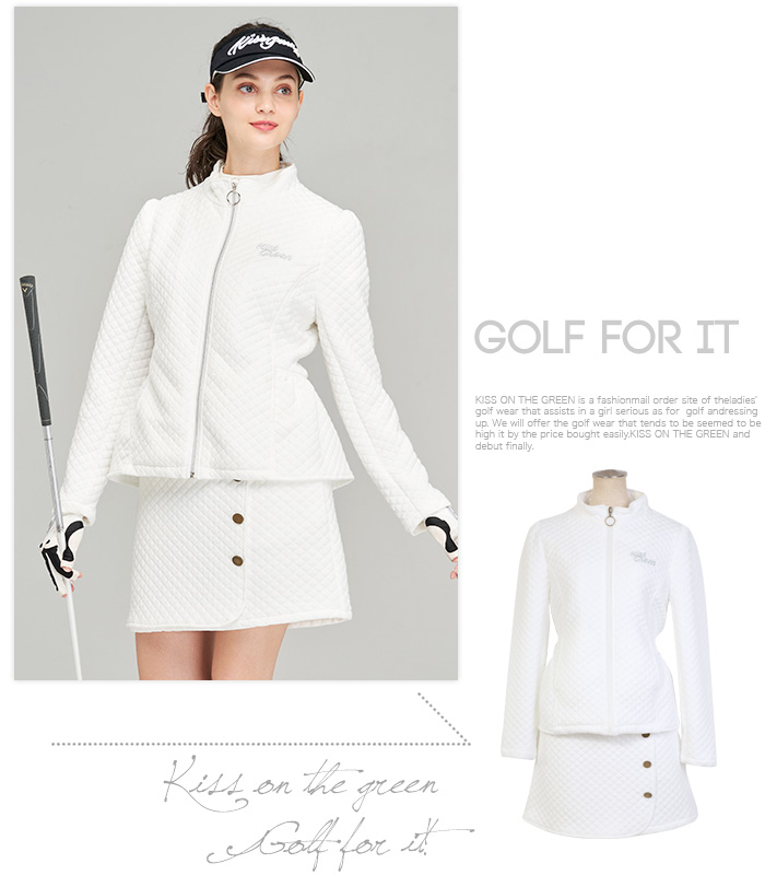 キルティングジャケット＆スカート上下セット (スカートはインナー