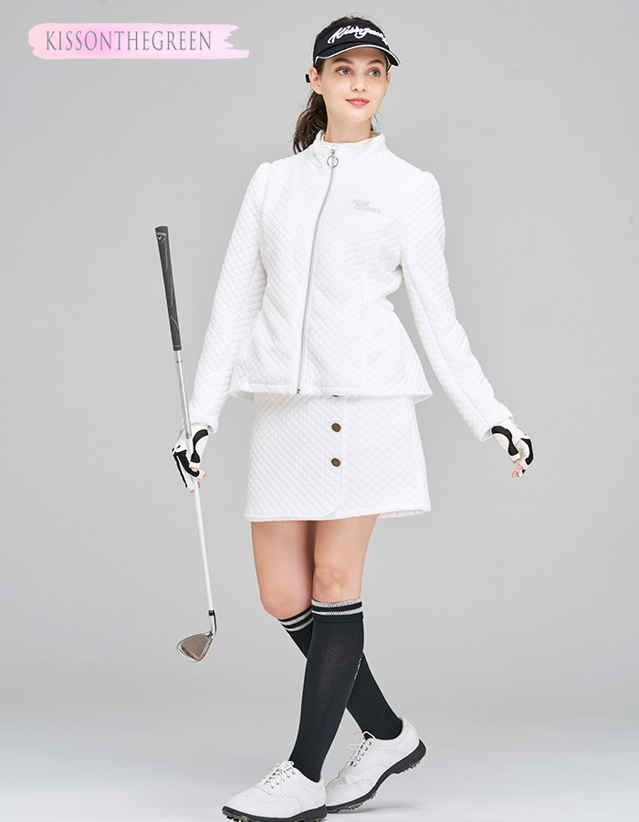 キルティングジャケット＆スカート上下セット (スカートはインナー