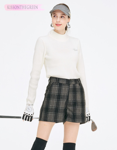 ゴルフ ショートパンツ 丈短め チェック柄 定番 パンツ / チェック柄