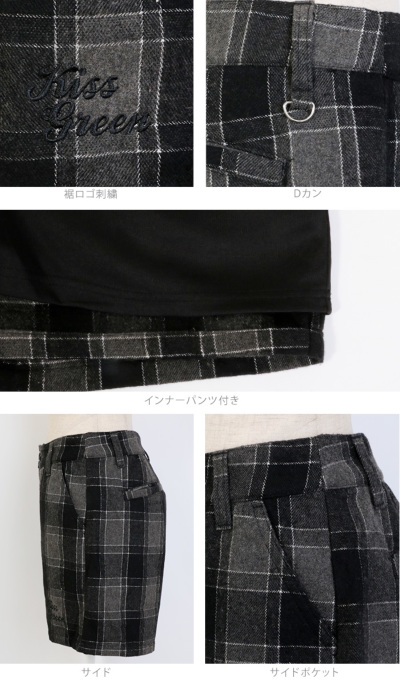 ゴルフ ショートパンツ 丈短め チェック柄 定番 パンツ