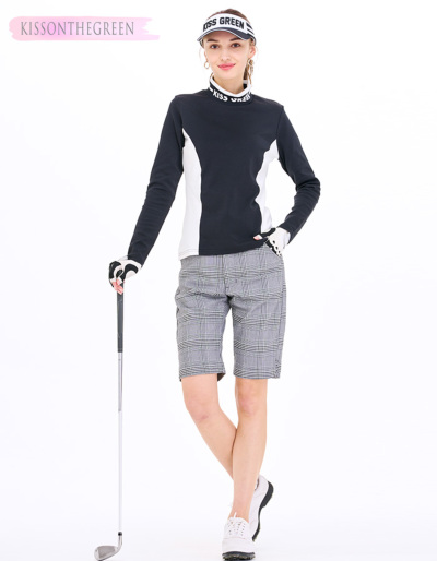 ゴルフ ハーフ パンツ チェック 定番 ストレッチ 通年素材