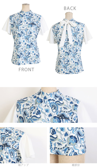 ゴルフ シャツ 半袖 ポロシャツ ペイズリー / ペイズリー柄フレンチ