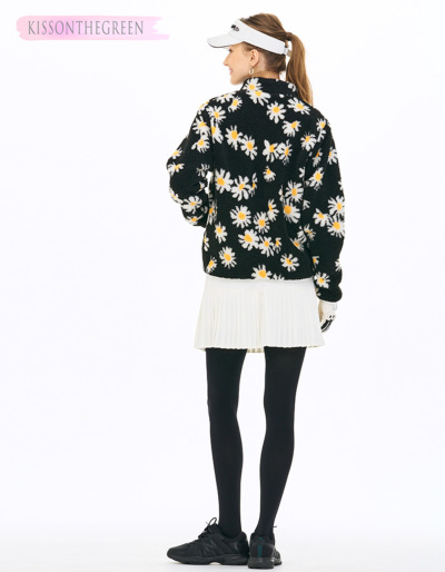 ゴルフウェア レディース アウター ジップアップジャケット 花