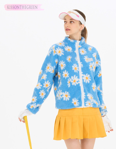 ゴルフウェア レディース アウター ジップアップジャケット 花