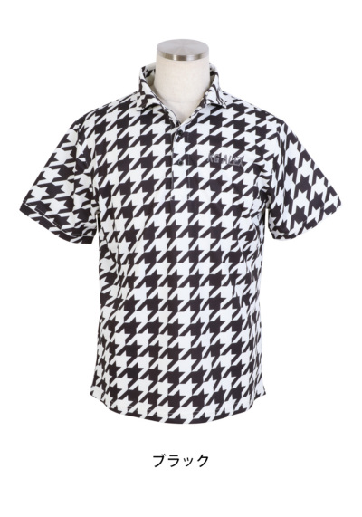 ゴルフ メンズ トップス 半袖 チドリ ポロシャツ / 千鳥格子柄半袖 