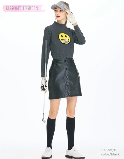 BANDAL ゴルフ　 ボタン付き黒スカート BANDAL ゴルフ ボタン付き黒スカート BANDAL ゴルフ ボタン付き黒